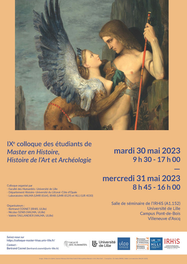 Affiche IXe colloque des étudiants de Master en Histoire, Histoire de l’Art et Archéologie